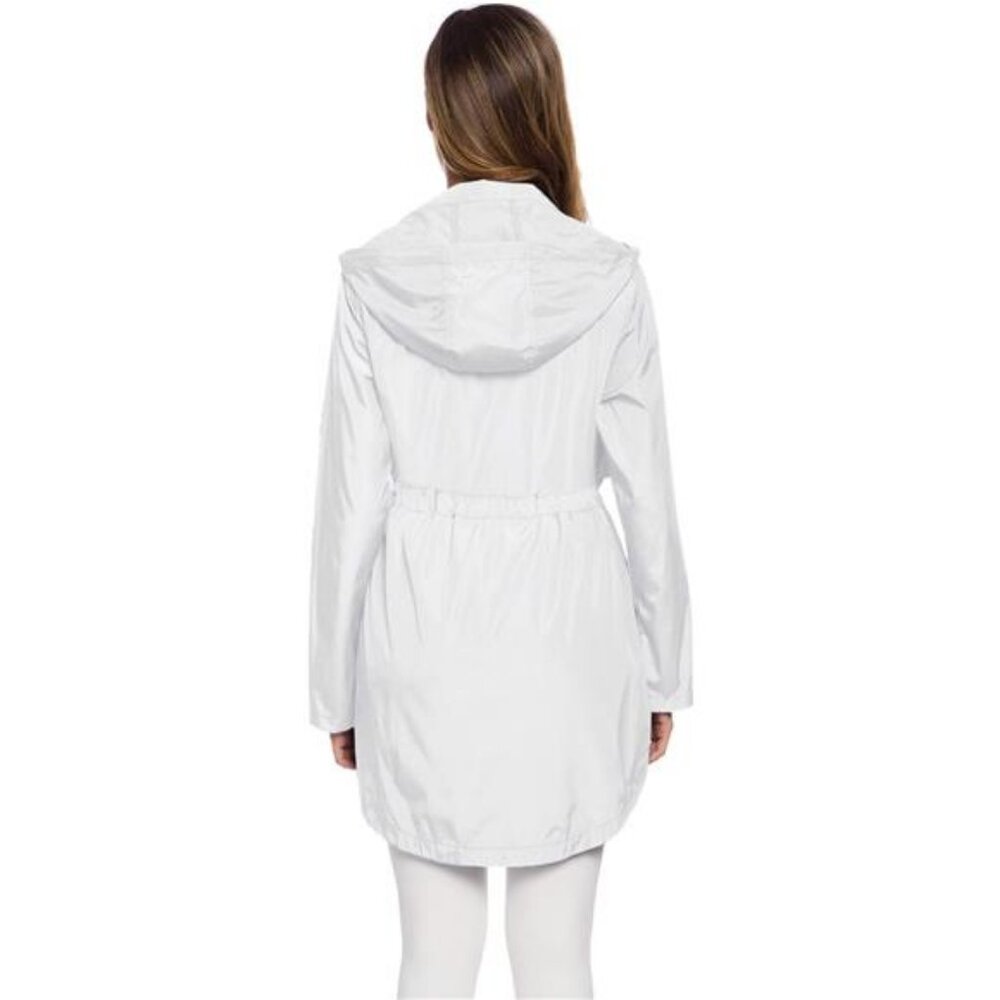 Women's Long Raincoat with Hood Lightweight Windbreaker Rain Jacket Waterproof - Picture 4 of 6